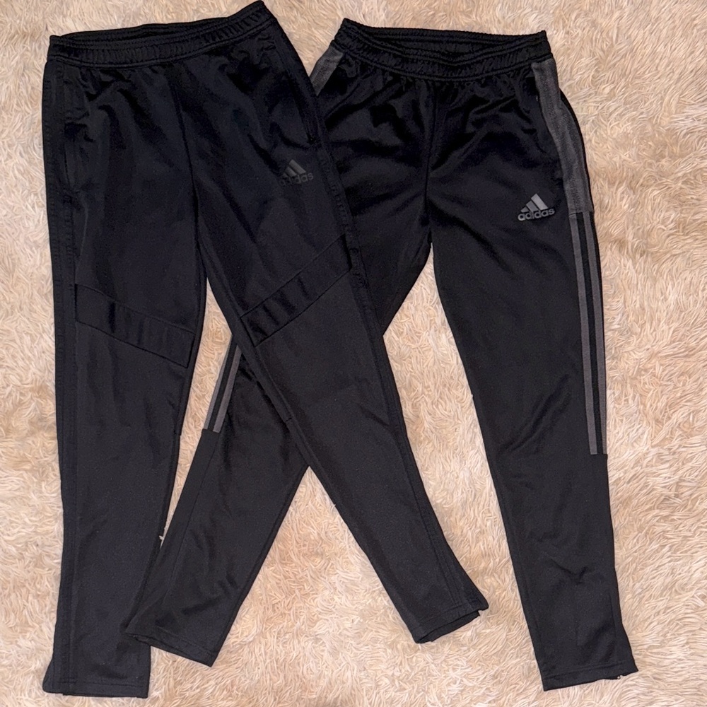 Adidas Kids Aeroready Black Joggers Bundle of 2 - L